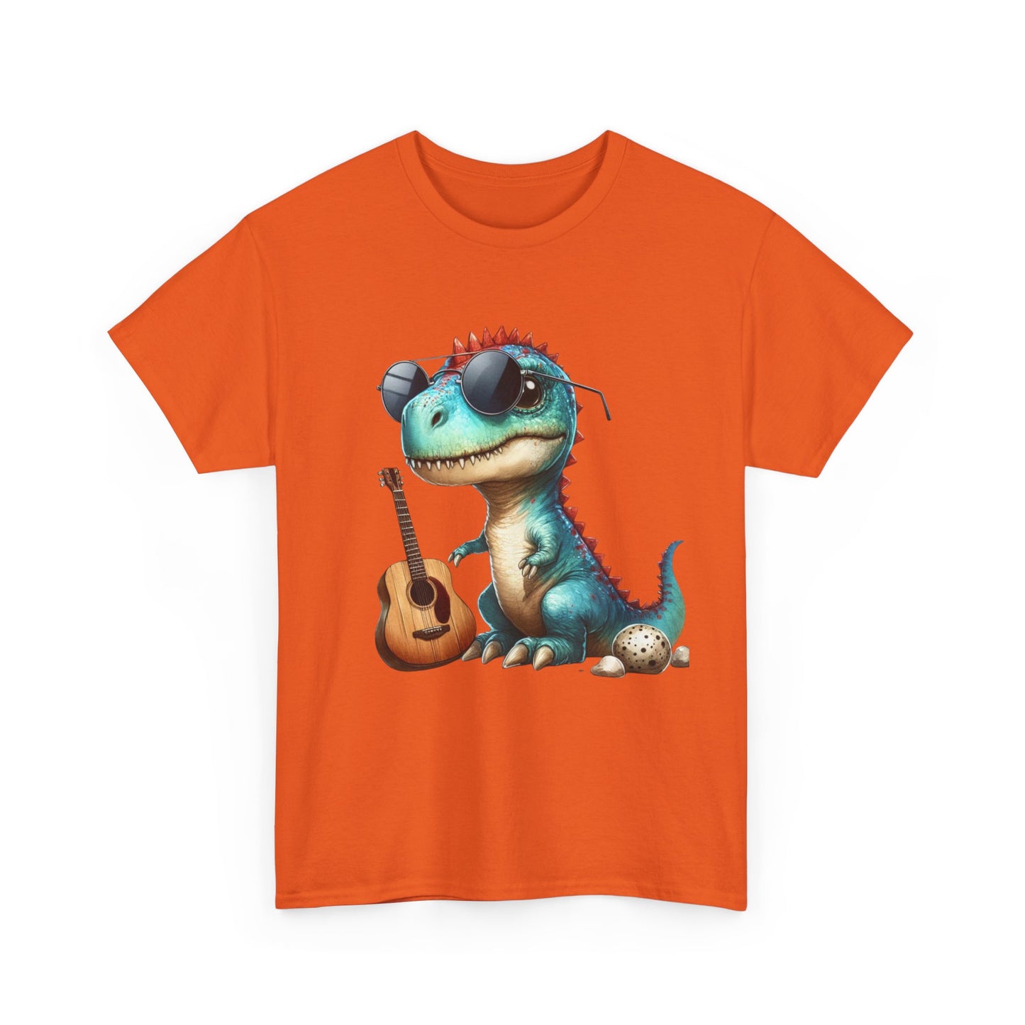 Cool Dinosaur Graphic Tee for Kids, Fun Gift for Birthdays, Retro Style Cotton T-Shirt, Music Lover's Merchandise, Playful Summer Wear