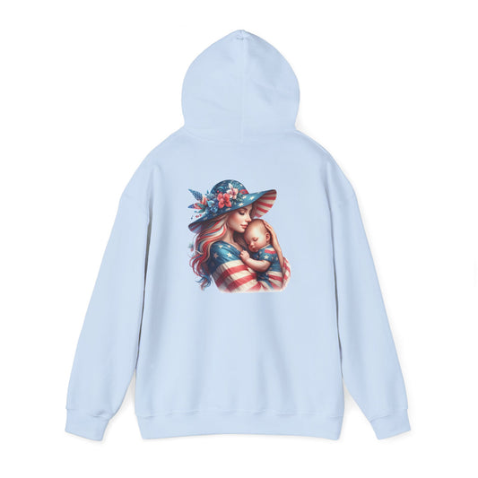 Patriotic Mother and Child Hoodie Indepen dence Day,