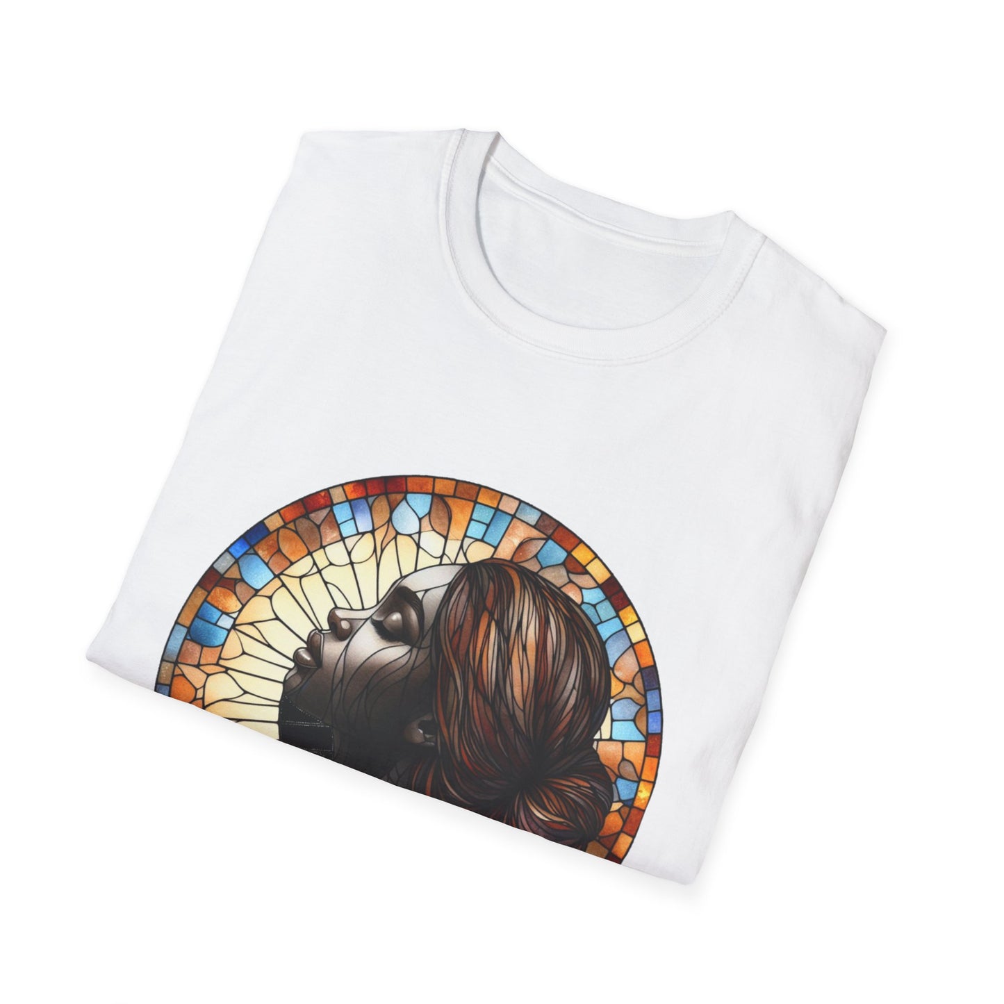 Stained Glass Portrait T-Shirt, Unisex Tee, Artistic Tee, Boho Fashion, Unique Gift, Self-Love Art