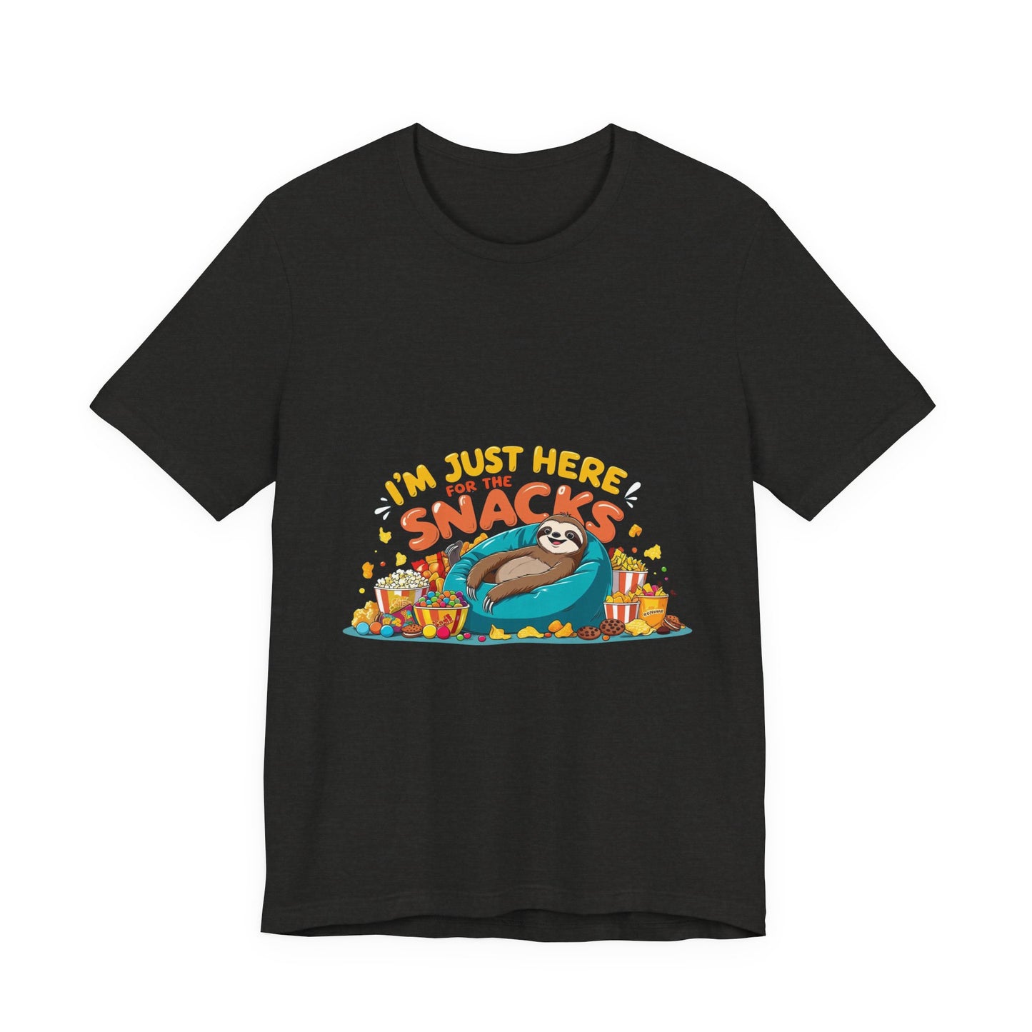 Snack Lover's Unisex Tee, Funny Graphic T-Shirt, Casual Wear, Gift for Foodies, Quirky Humor Apparel, Snack Time Essentials