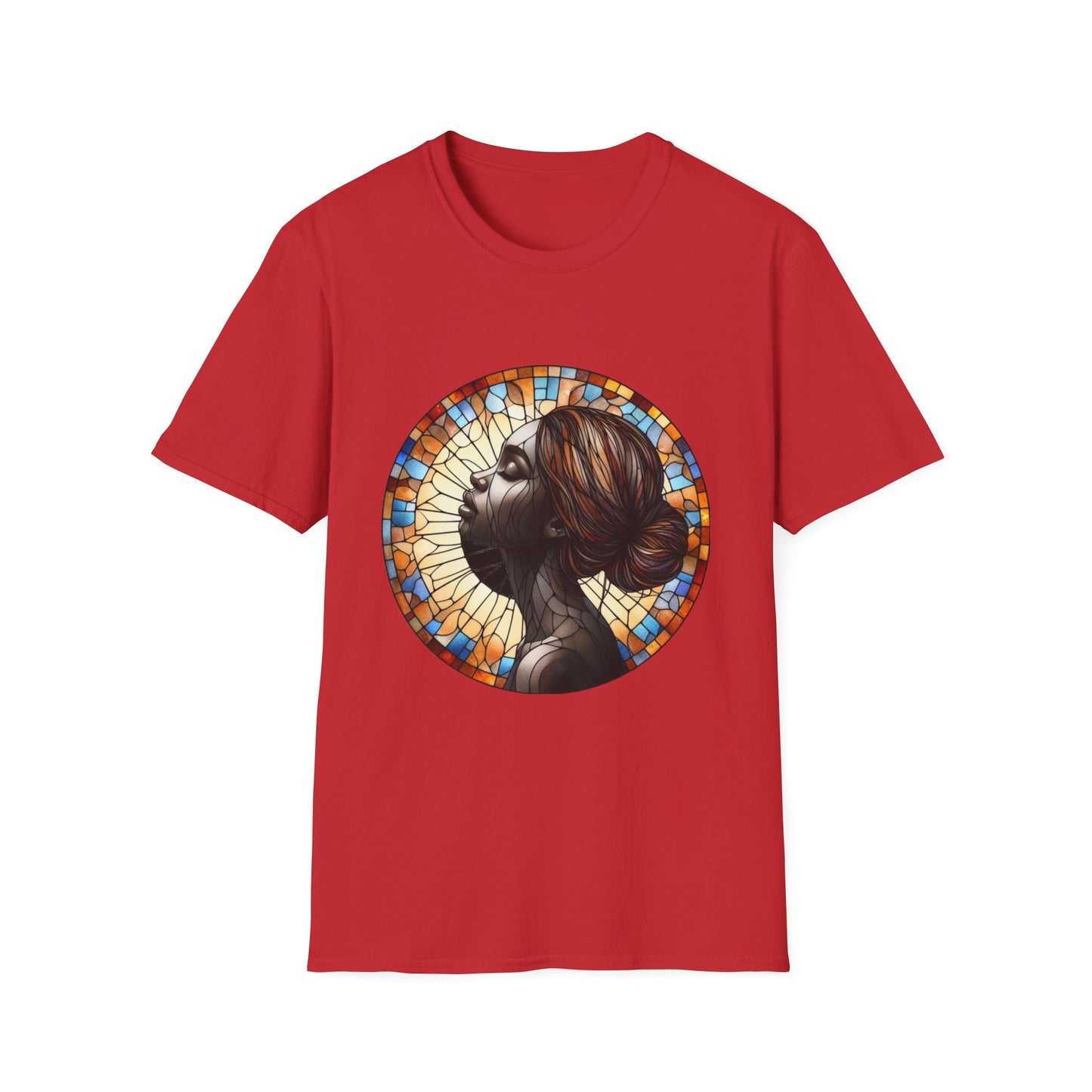 Stained Glass Portrait T-Shirt, Unisex Tee, Artistic Tee, Boho Fashion, Unique Gift, Self-Love Art