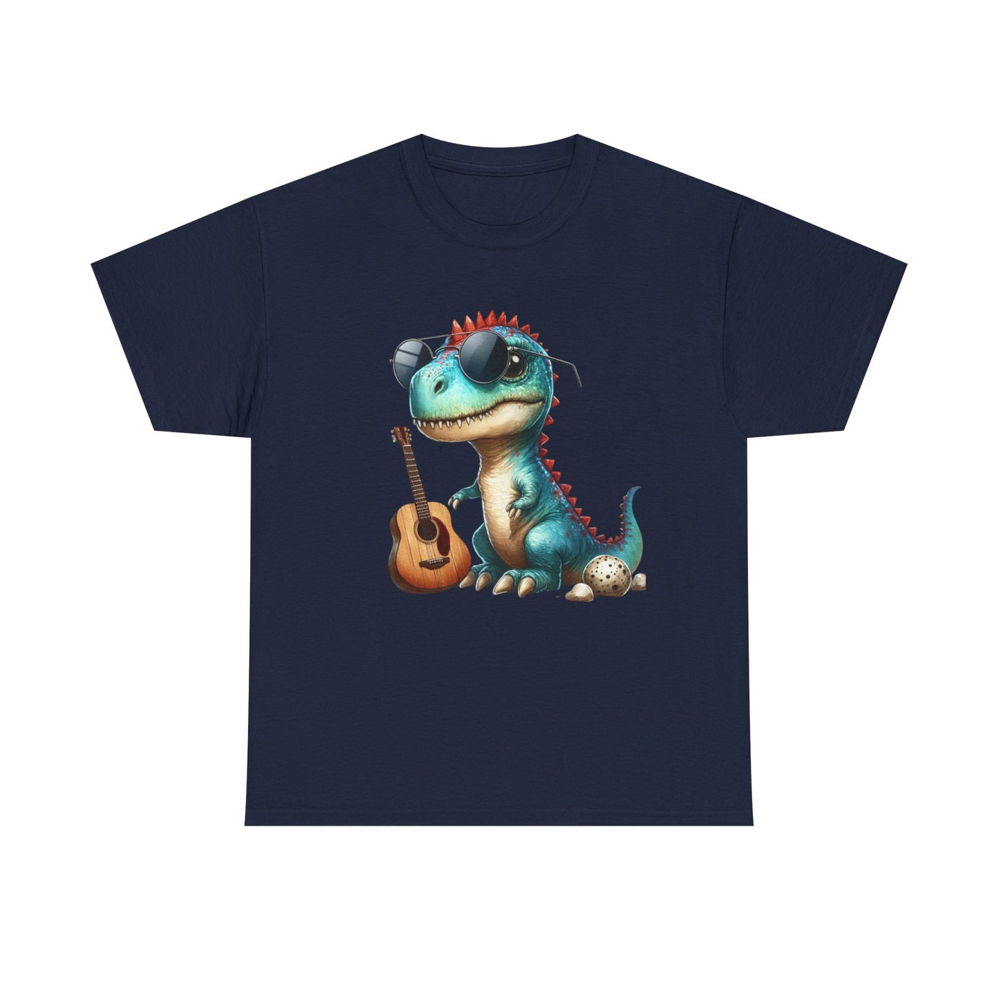 Cool Dinosaur Graphic Tee for Kids, Fun Gift for Birthdays, Retro Style Cotton T-Shirt, Music Lover's Merchandise, Playful Summer Wear