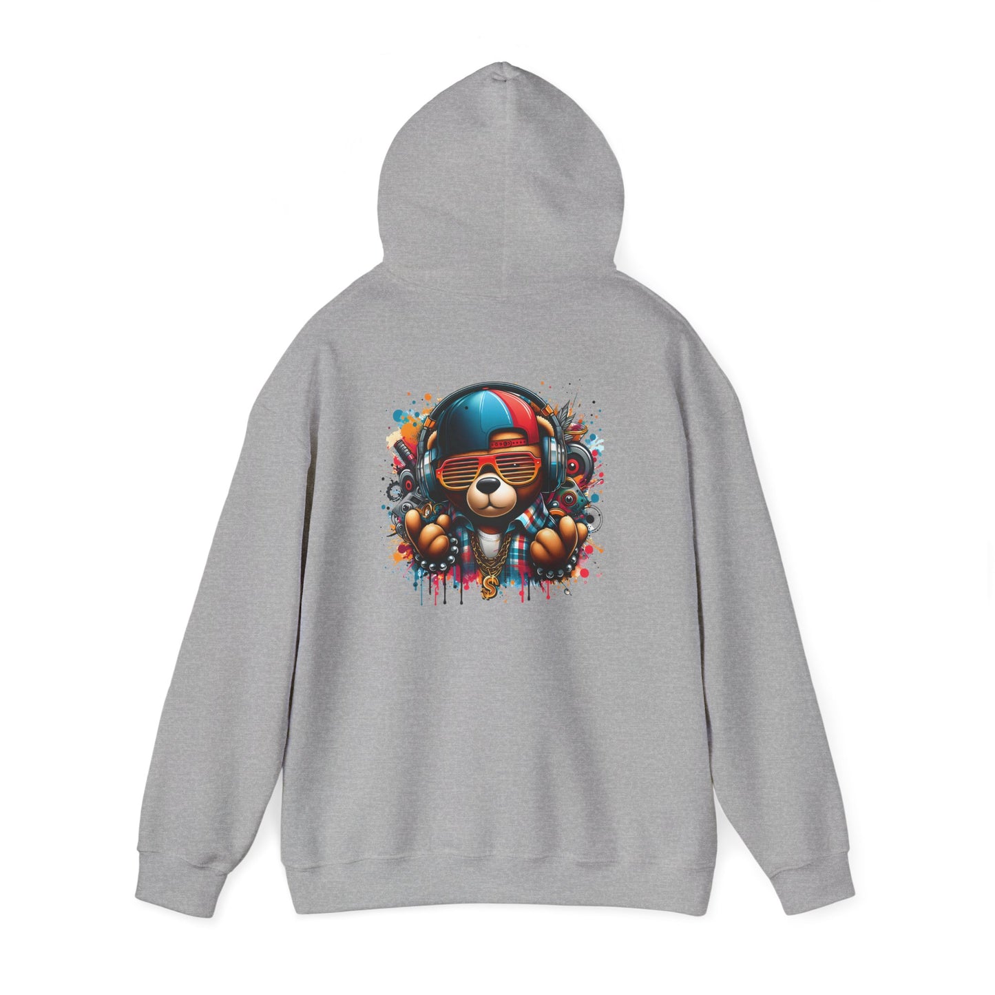 Colorful Bear Graphic Hoodie, personalized Unisex Sweatshirt for Animal Lovers, Gift for Birthdays, Casual Wear, Cozy Pullover, Streetwear Style
