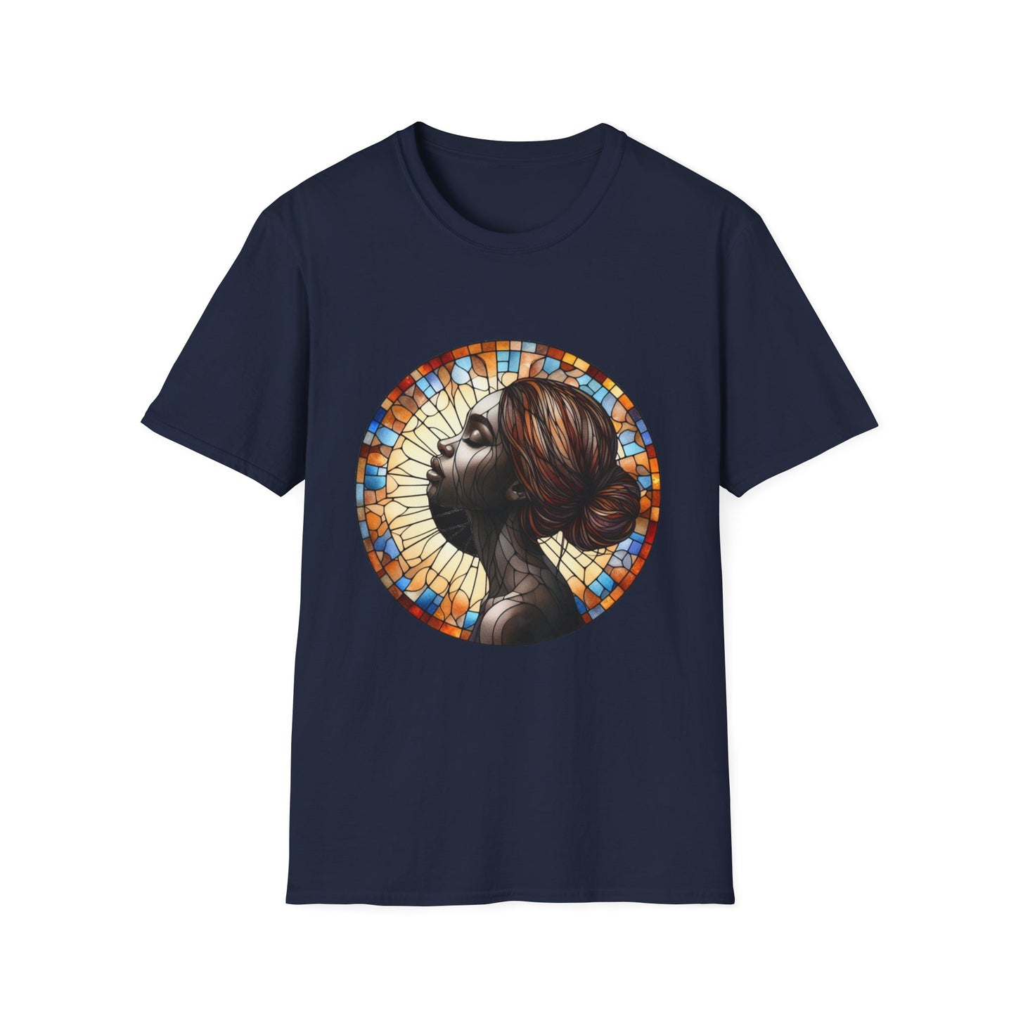 Stained Glass Portrait T-Shirt, Unisex Tee, Artistic Tee, Boho Fashion, Unique Gift, Self-Love Art