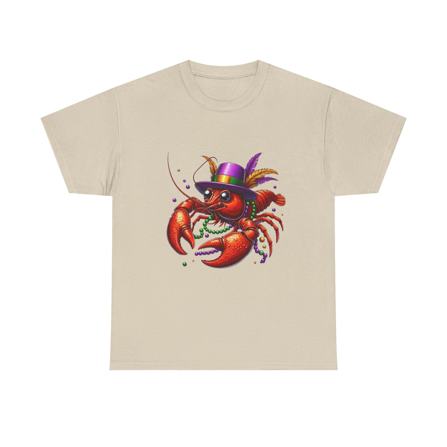 Mardi Gras Lobster Tee, Unisex Heavy Cotton T-Shirt, Fun Carnival Shirt, Seafood Lover Gift, Party Apparel, Festive Clothing