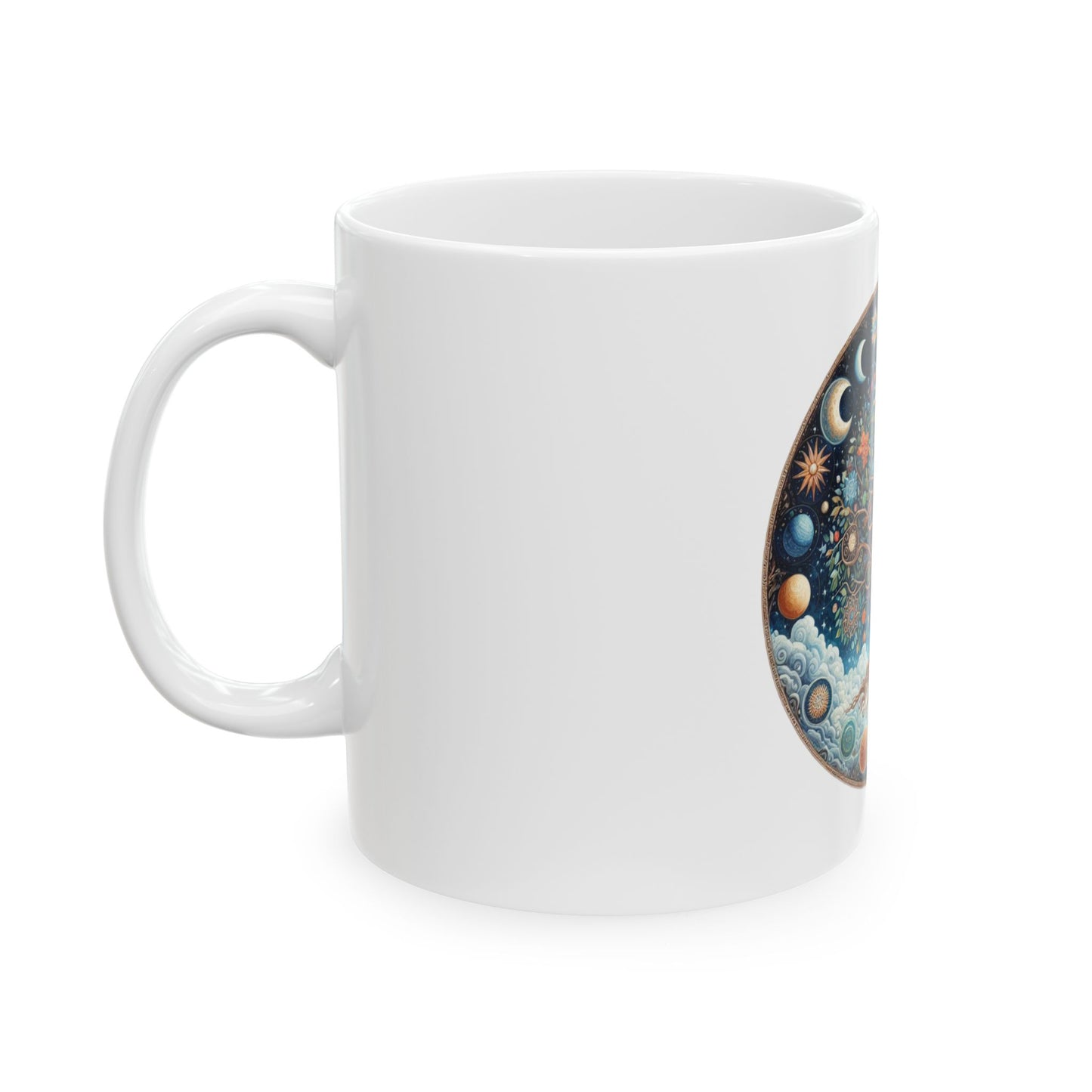 Celestial Tree of Life Mug, Astrology Coffee Cup, Cosmic Gift for Nature Lovers, Bohemian Drinkware, Spiritual Kitchen Decor