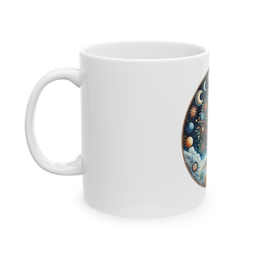 Celestial Tree of Life Mug, Astrology Coffee Cup, Cosmic Gift for Nature Lovers, Bohemian Drinkware, Spiritual Kitchen Decor