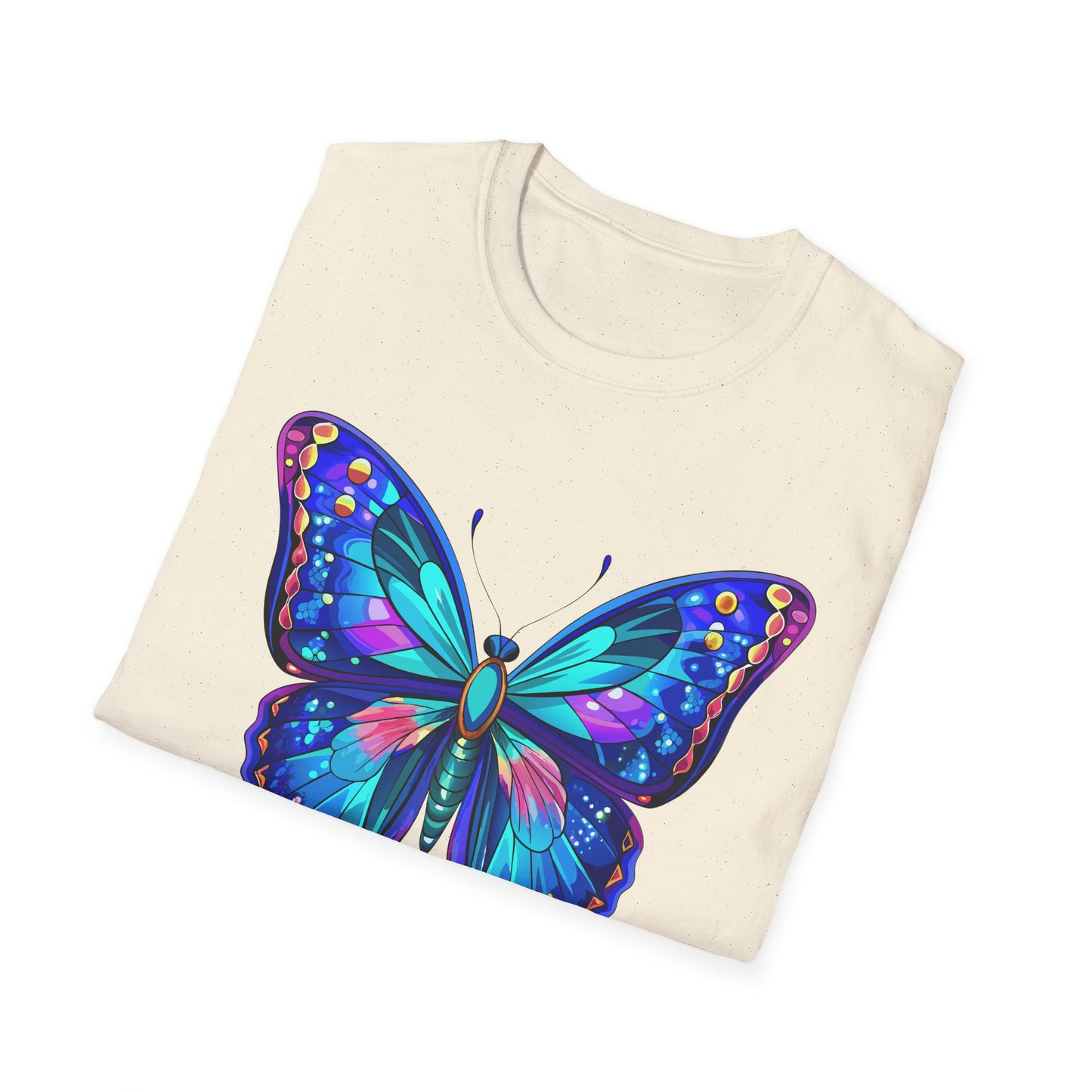 Butterfly Dreams Unisex Softstyle T-Shirt, Colorful Graphic Tee, Butterfly Shirt, Nature Lover Gift, Casual Wear, Unique Art T-Shirt