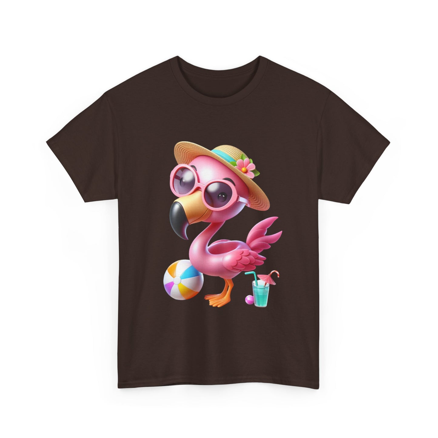 Tropical Flamingo Tee, Summer T-Shirt, Beach Shirt, Gift for Vacation Lovers, Cute Floral Graphic Shirt, Unisex Casual Wear