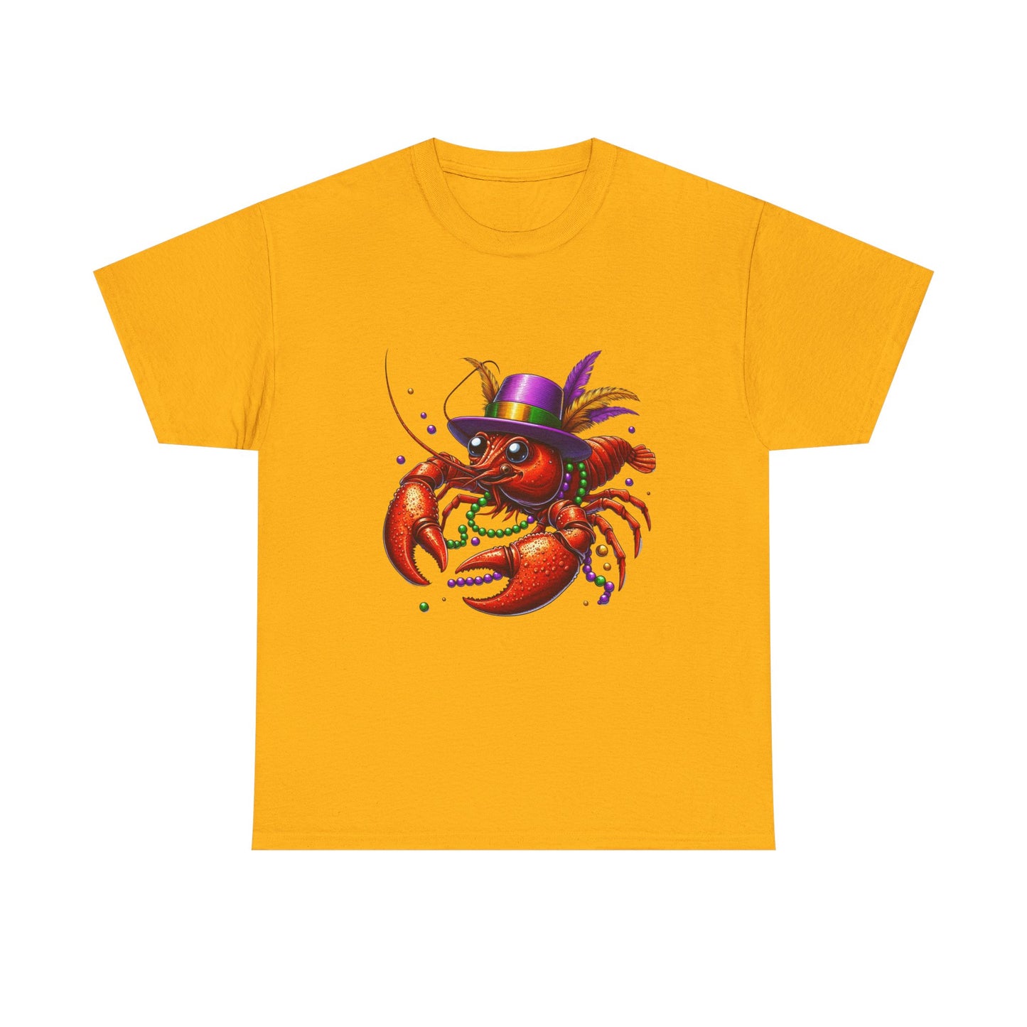 Mardi Gras Lobster Tee, Unisex Heavy Cotton T-Shirt, Fun Carnival Shirt, Seafood Lover Gift, Party Apparel, Festive Clothing