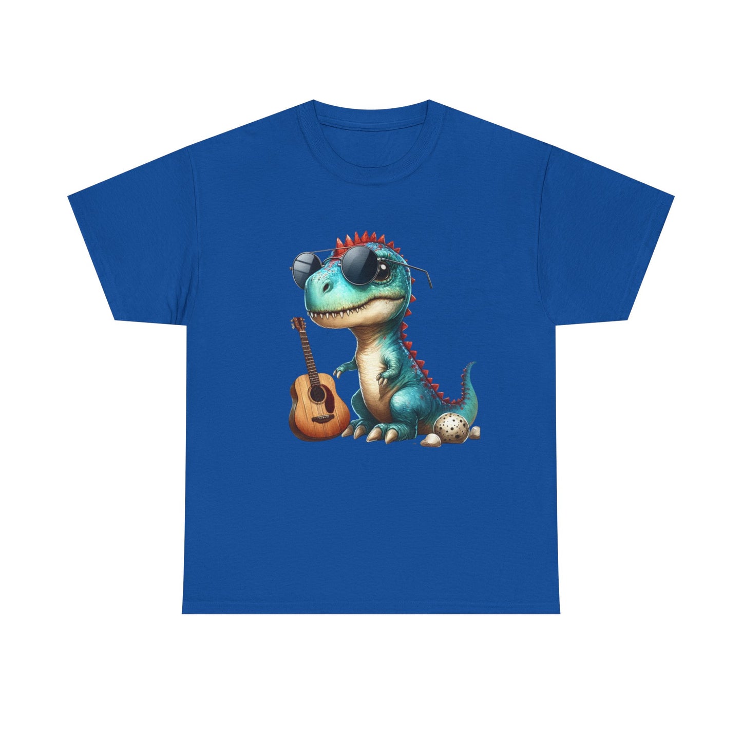 Cool Dinosaur Graphic Tee for Kids, Fun Gift for Birthdays, Retro Style Cotton T-Shirt, Music Lover's Merchandise, Playful Summer Wear