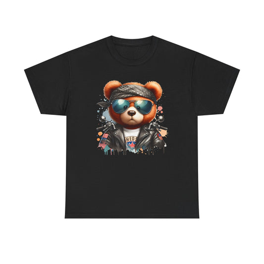 Cool Teddy Graphic Tee | Unisex Heavy Cotton Tee | Trendy, Casual Wear, Gift for Friends, Music Festivals, Summer Vibes