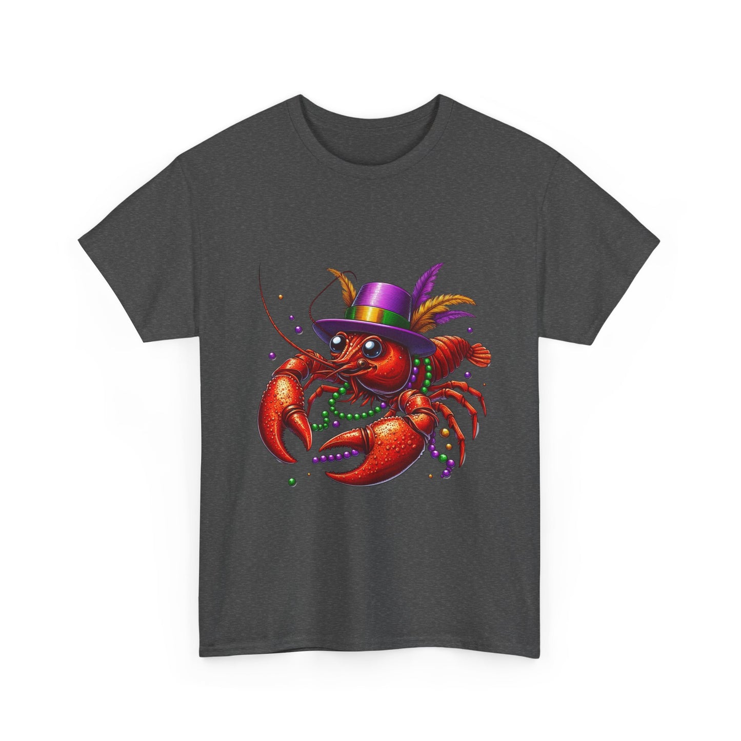 Mardi Gras Lobster Tee, Unisex Heavy Cotton T-Shirt, Fun Carnival Shirt, Seafood Lover Gift, Party Apparel, Festive Clothing