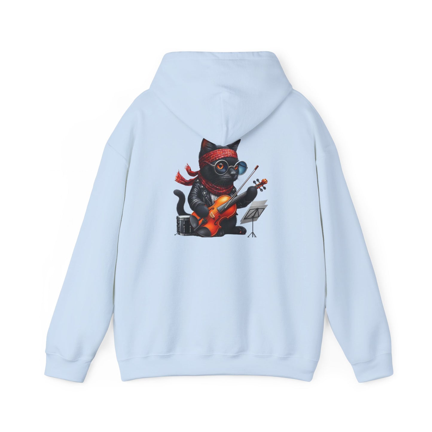 Rockin' Cat Hoodie  Music Lover Gift, Cozy Casual Wear, Pet Lover Apparel