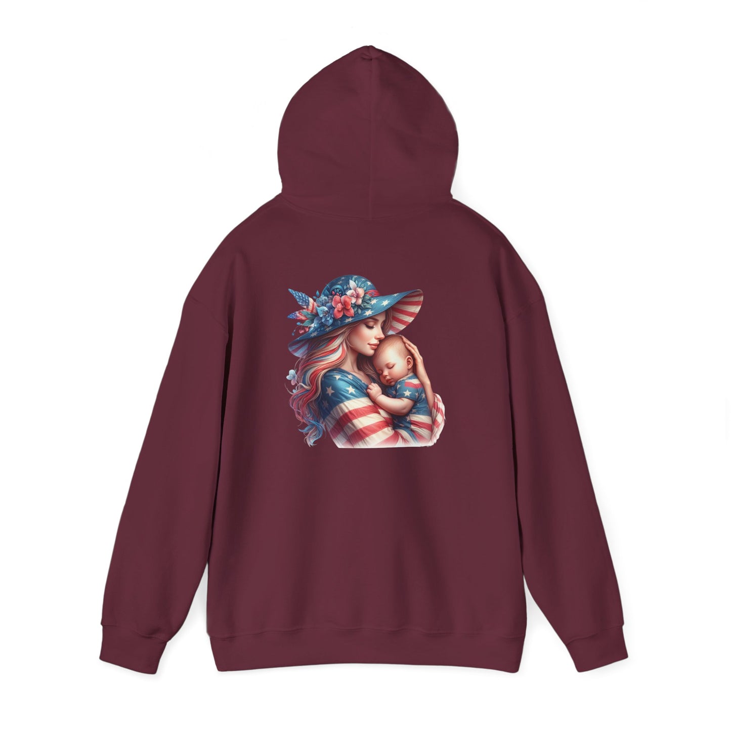 Patriotic Mother and Child Hoodie Indepen dence Day,