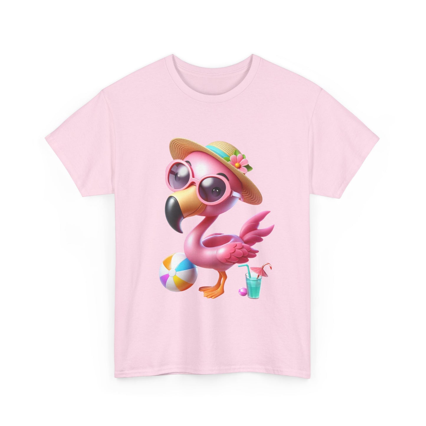 Tropical Flamingo Tee, Summer T-Shirt, Beach Shirt, Gift for Vacation Lovers, Cute Floral Graphic Shirt, Unisex Casual Wear