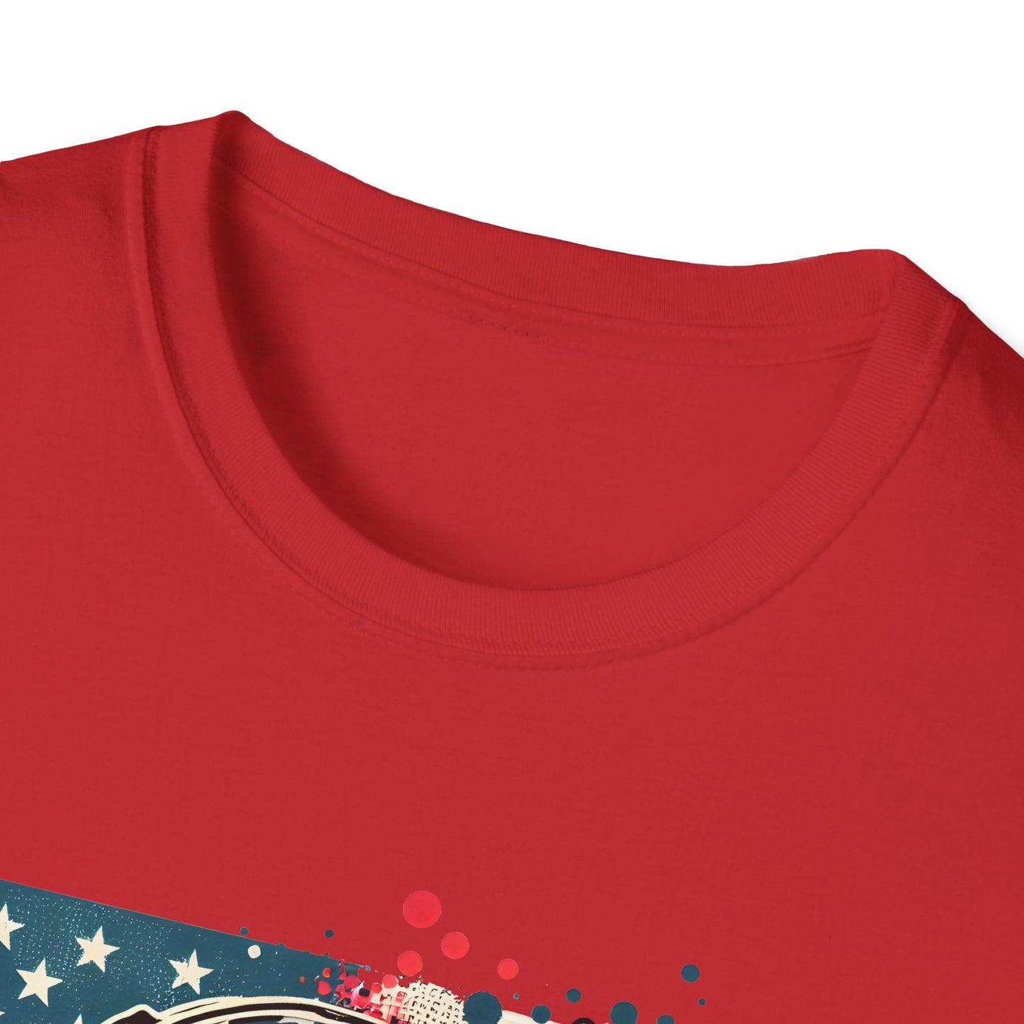 Patriotic Skull Graphic Tee, Unisex Softstyle T-Shirt, American Flag Shirt, Memorial Day Gift, Rocker Style Shirt, Casual Wear