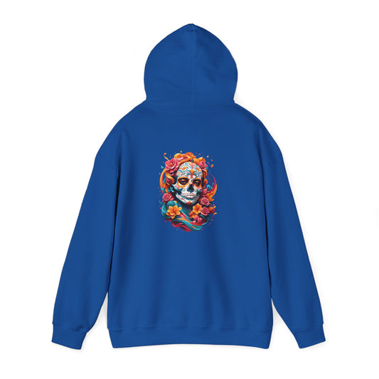 Colorful Skull Graphic Hooded Sweatshirt, personalized Unisex Hoodie, Casual Streetwear, Gift for Halloween, Cozy Outfit, Fall Fashion