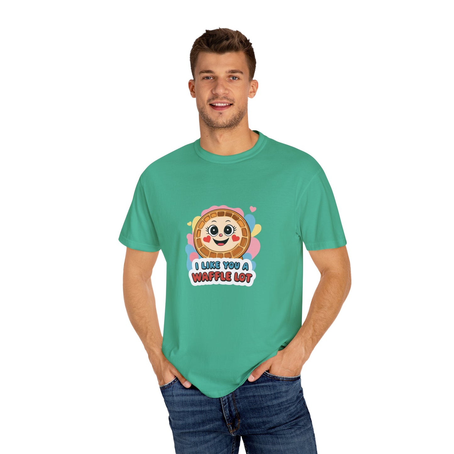 Playful Waffle Love T-Shirt | Funny Gift for Food Lovers, Cute Waffle Tee, Fun Casual Wear, Unisex, Valentine's Day