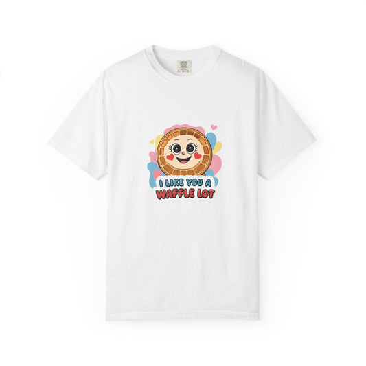 Playful Waffle Love T-Shirt | Funny Gift for Food Lovers, Cute Waffle Tee, Fun Casual Wear, Unisex, Valentine's Day