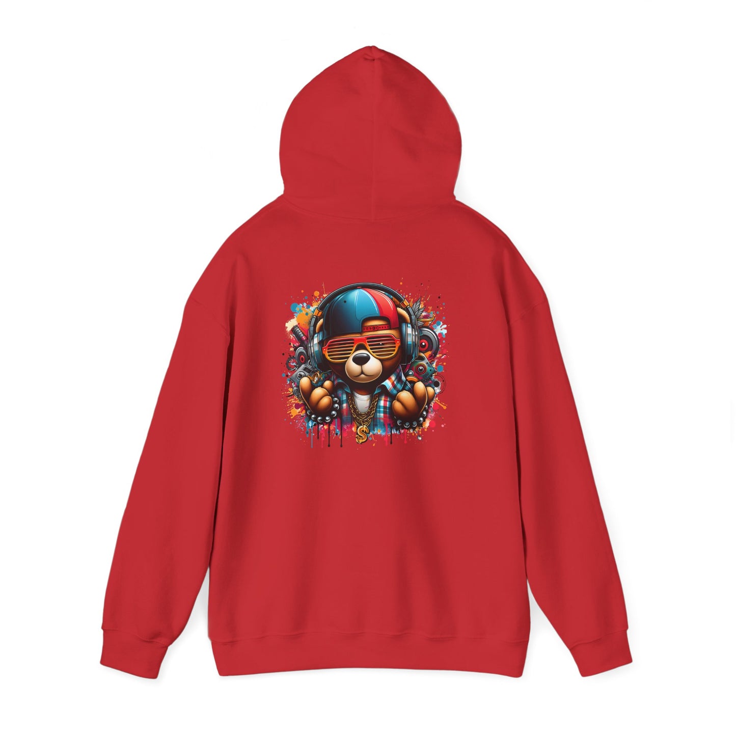 Colorful Bear Graphic Hoodie, personalized Unisex Sweatshirt for Animal Lovers, Gift for Birthdays, Casual Wear, Cozy Pullover, Streetwear Style