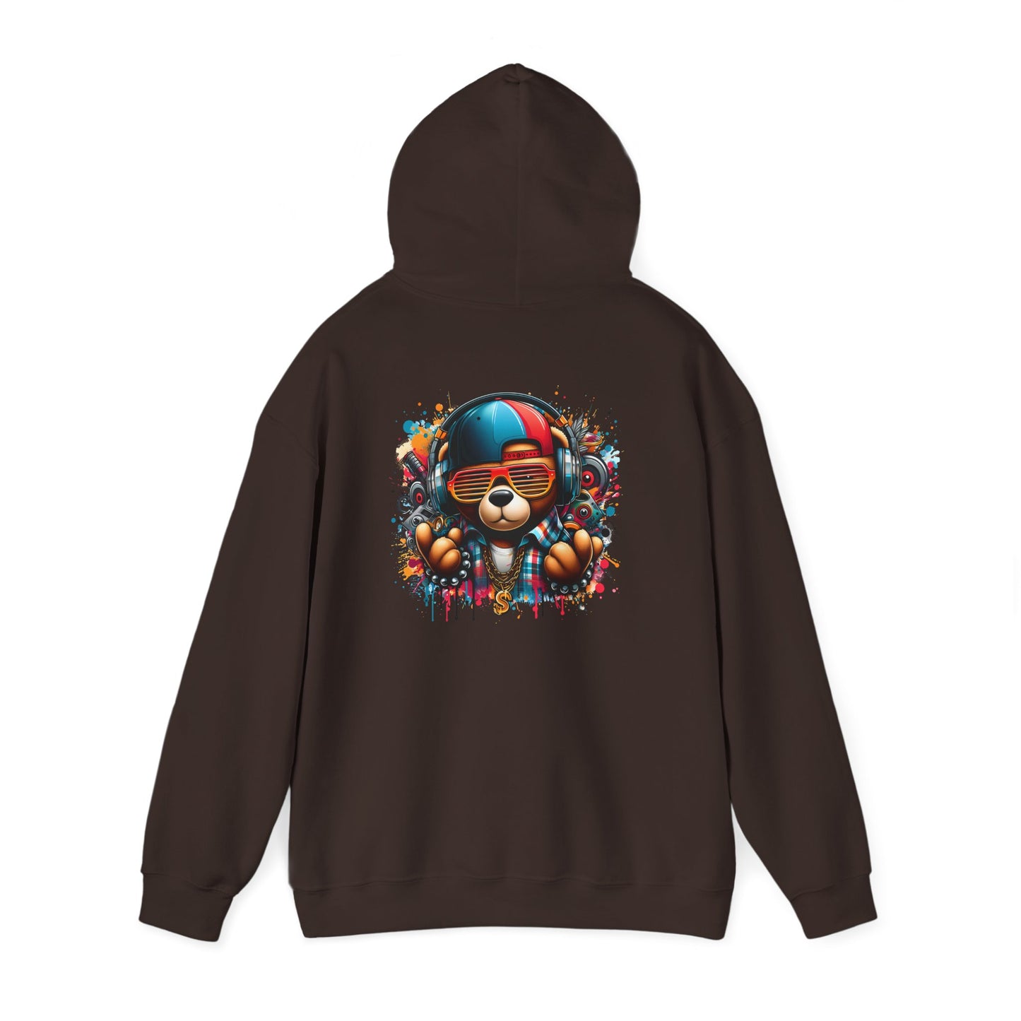 Colorful Bear Graphic Hoodie, personalized Unisex Sweatshirt for Animal Lovers, Gift for Birthdays, Casual Wear, Cozy Pullover, Streetwear Style