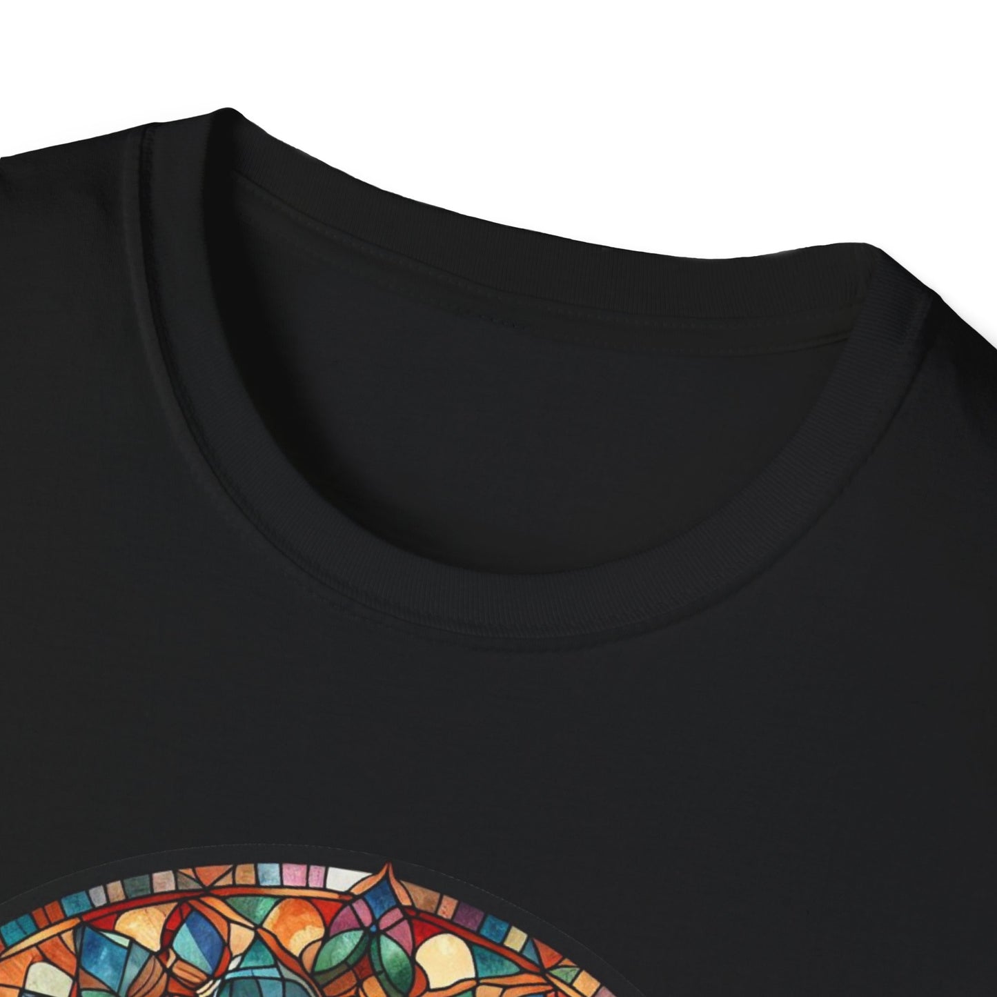 Colorful Cat Art Unisex Softstyle T-Shirt, Pet Lover Gift, Cute Cat Tee, Animal Lover Apparel, Unique Cat Graphic Shirt