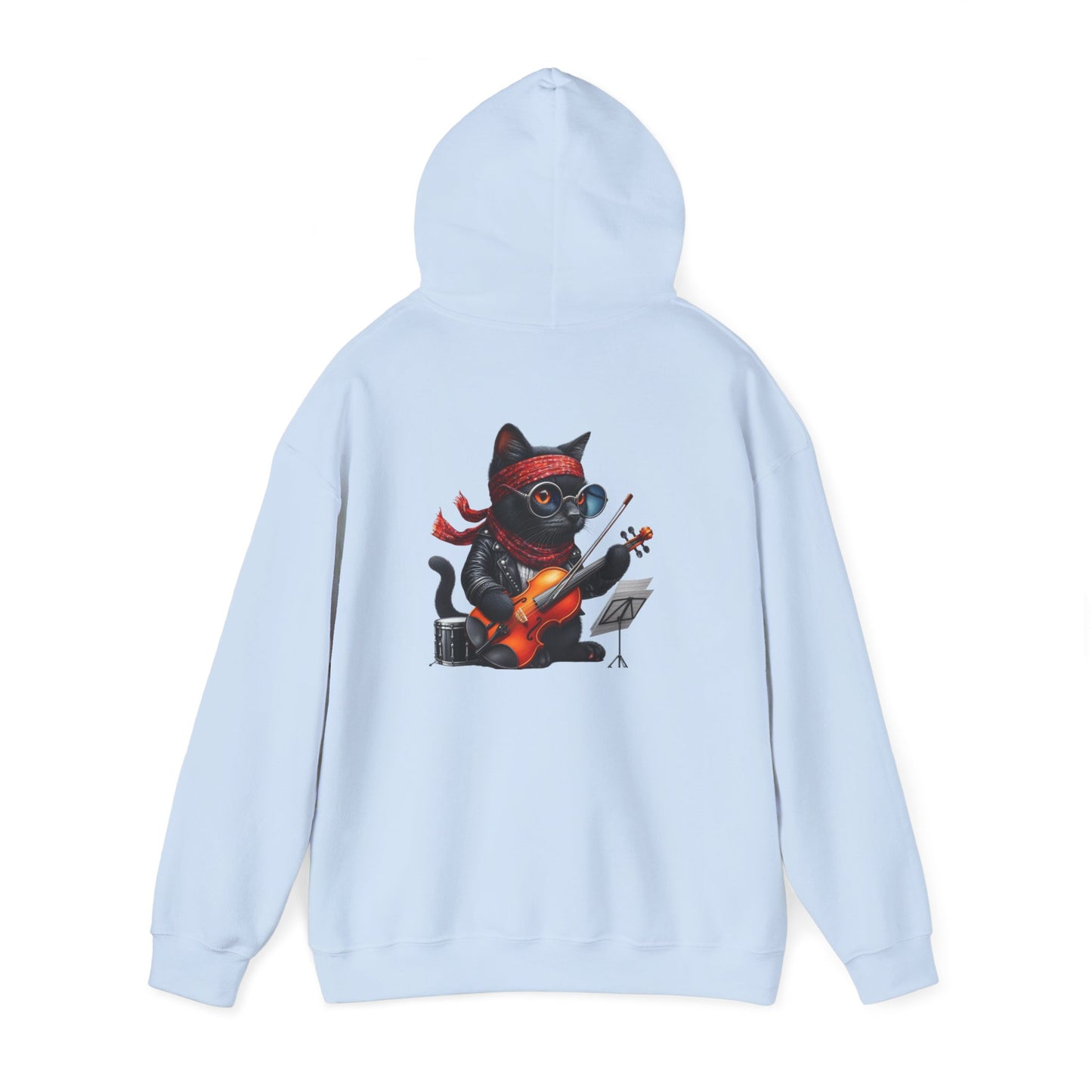 Rockin' Cat Hoodie  Music Lover Gift, Cozy Casual Wear, Pet Lover Apparel