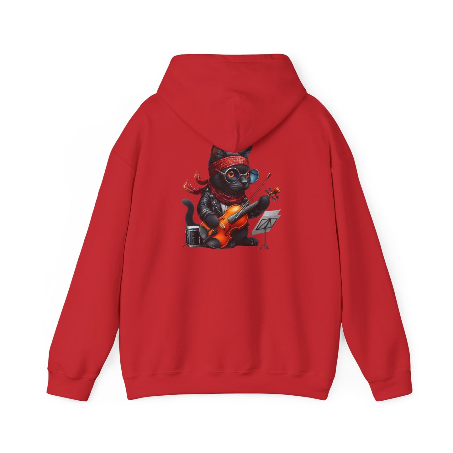 Rockin' Cat Hoodie  Music Lover Gift, Cozy Casual Wear, Pet Lover Apparel