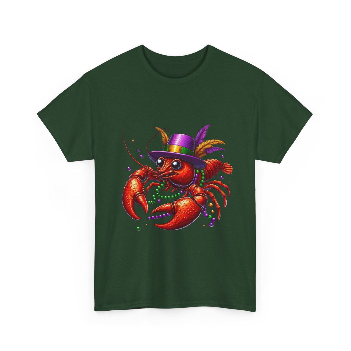 Mardi Gras Lobster Tee, Unisex Heavy Cotton T-Shirt, Fun Carnival Shirt, Seafood Lover Gift, Party Apparel, Festive Clothing