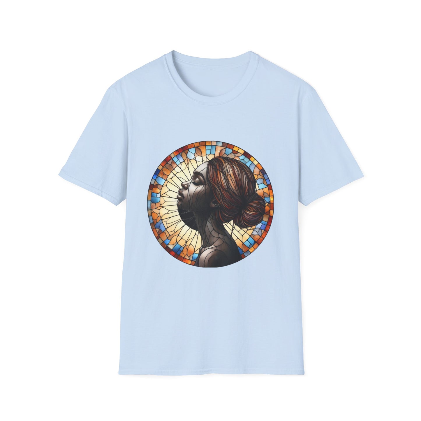 Stained Glass Portrait T-Shirt, Unisex Tee, Artistic Tee, Boho Fashion, Unique Gift, Self-Love Art