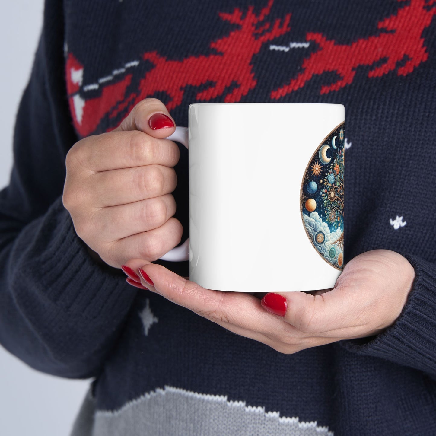 Celestial Tree of Life Mug, Astrology Coffee Cup, Cosmic Gift for Nature Lovers, Bohemian Drinkware, Spiritual Kitchen Decor