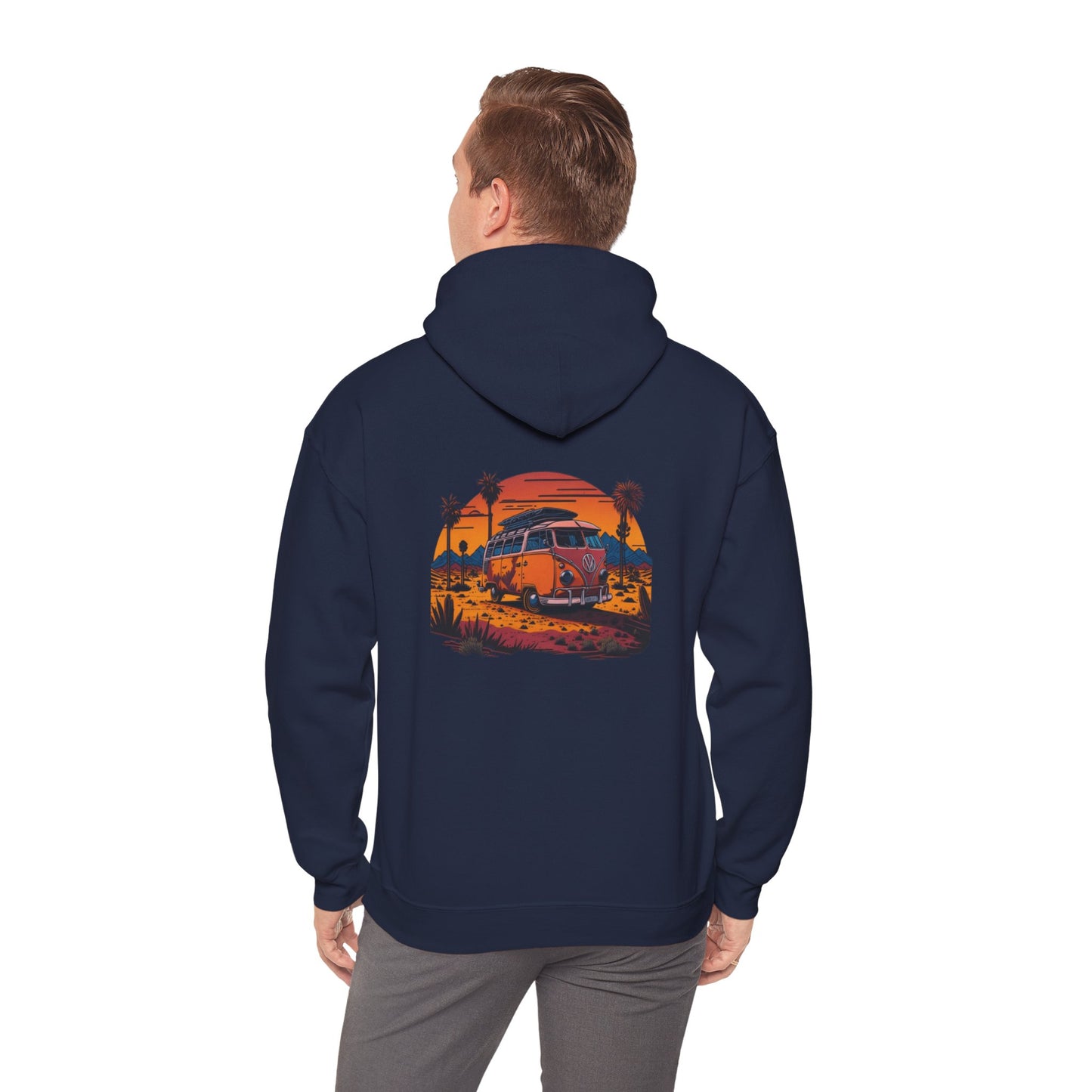 Retro Sunset Van Hoodie for Adventure Lovers, Cozy Sweatshirt, Beach Vibes Clothing, personalized Travel Gifts, Fall Fashion