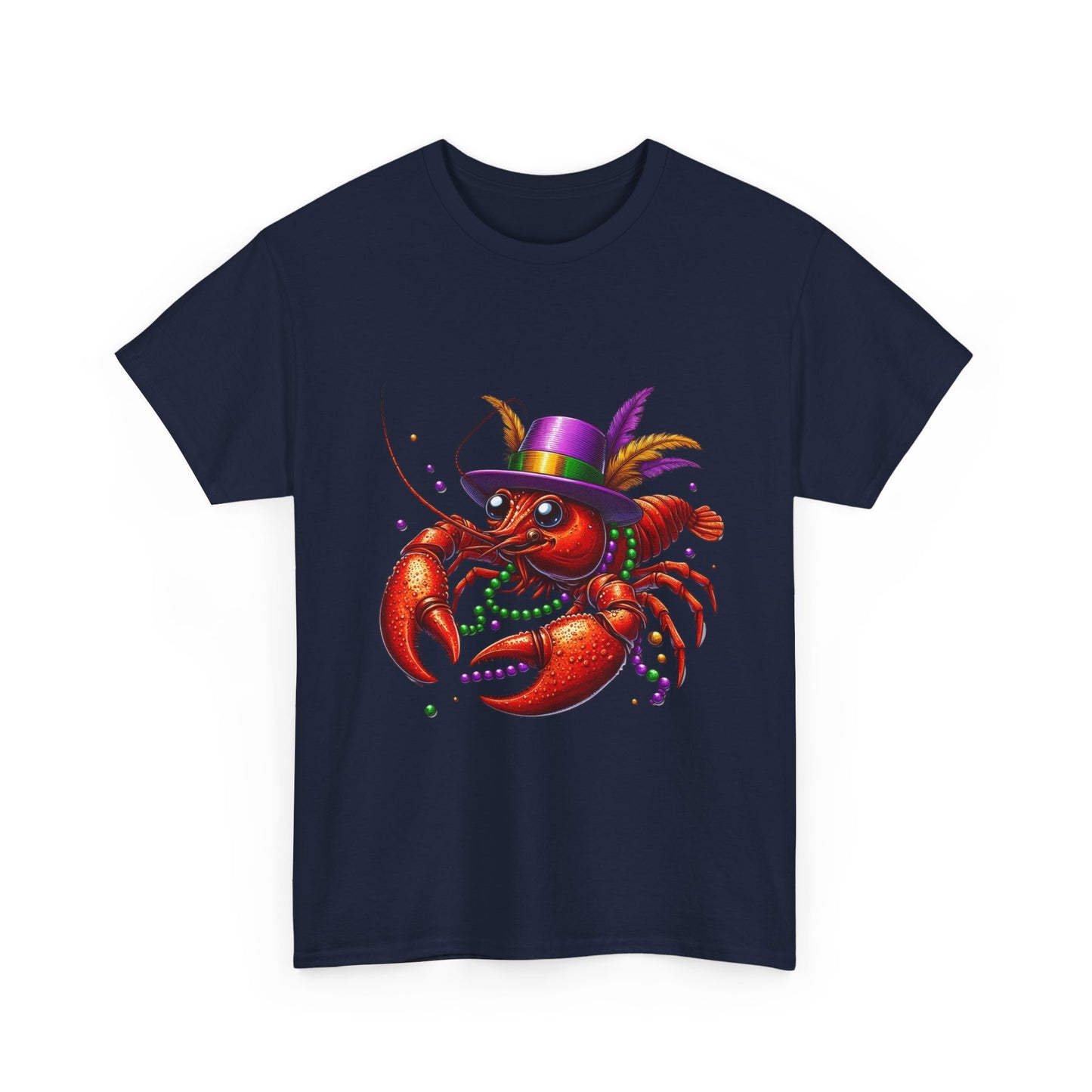 Mardi Gras Lobster Tee, Unisex Heavy Cotton T-Shirt, Fun Carnival Shirt, Seafood Lover Gift, Party Apparel, Festive Clothing
