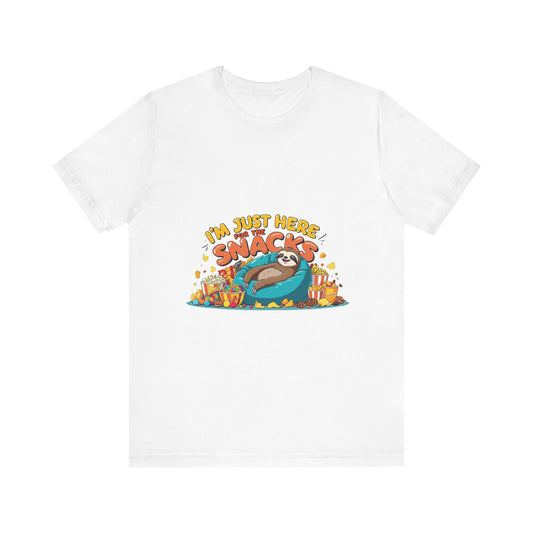 Snack Lover's Unisex Tee, Funny Graphic T-Shirt, Casual Wear, Gift for Foodies, Quirky Humor Apparel, Snack Time Essentials