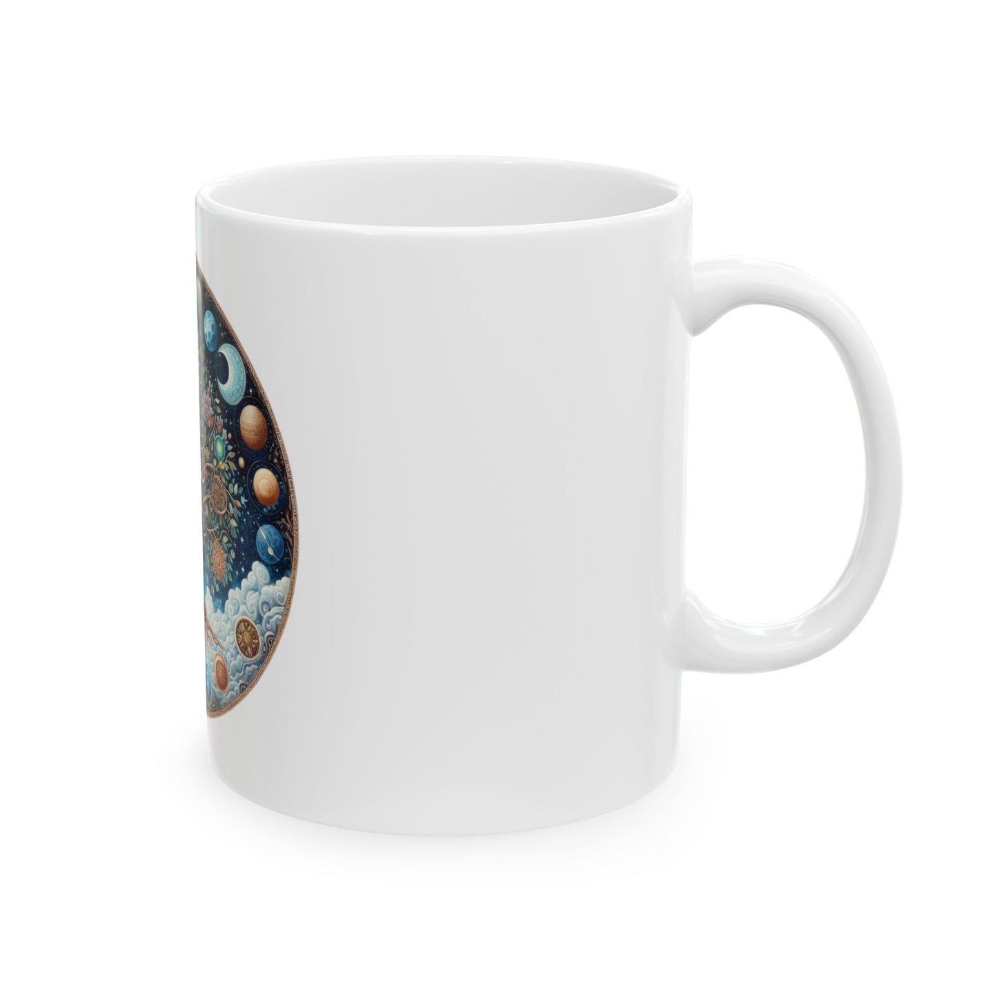 Celestial Tree of Life Mug, Astrology Coffee Cup, Cosmic Gift for Nature Lovers, Bohemian Drinkware, Spiritual Kitchen Decor