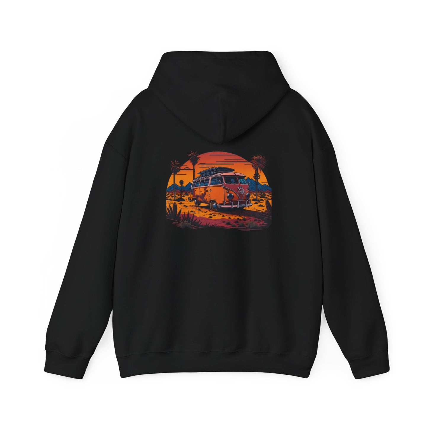 Retro Sunset Van Hoodie for Adventure Lovers, Cozy Sweatshirt, Beach Vibes Clothing, personalized Travel Gifts, Fall Fashion