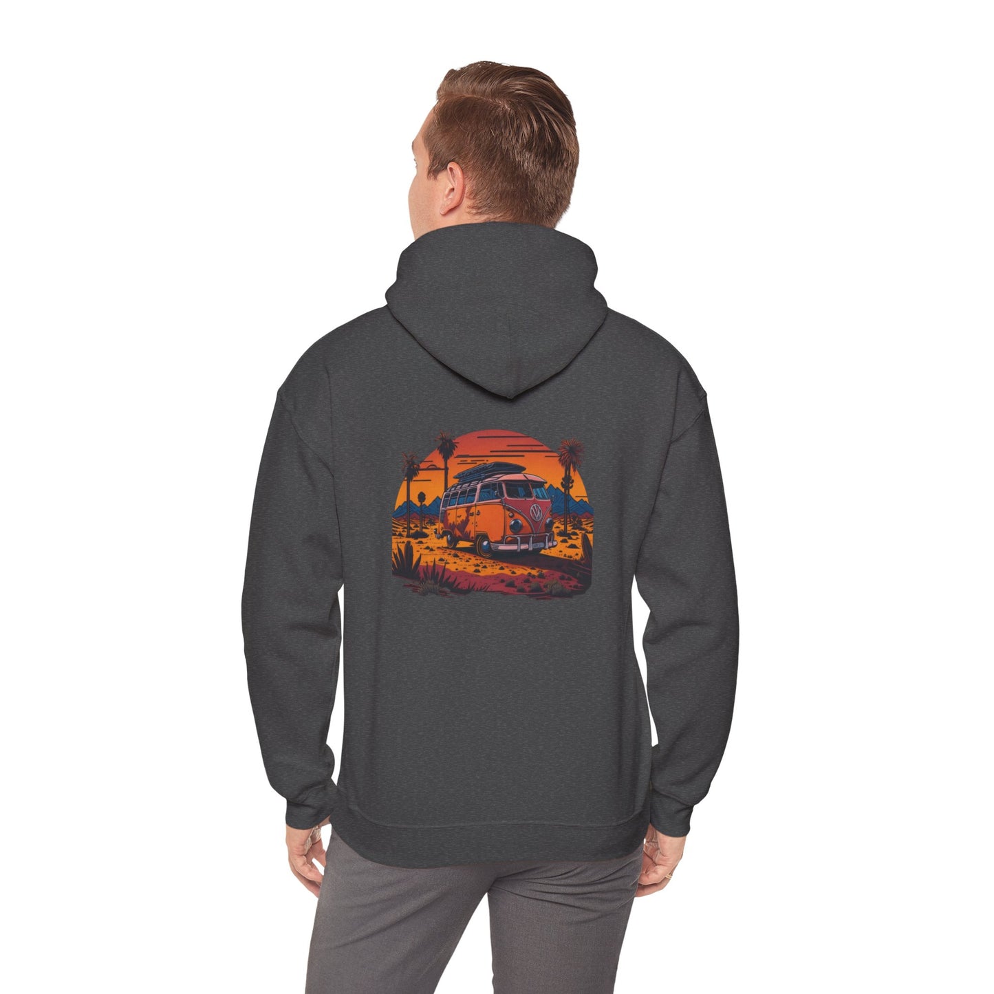 Retro Sunset Van Hoodie for Adventure Lovers, Cozy Sweatshirt, Beach Vibes Clothing, personalized Travel Gifts, Fall Fashion