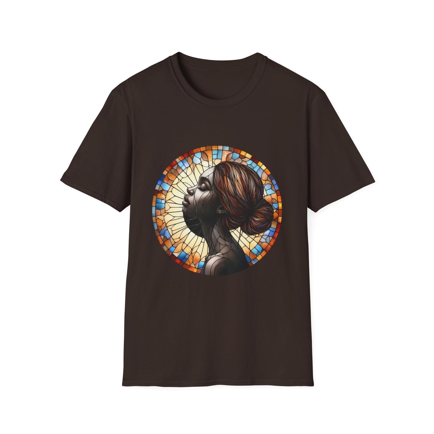 Stained Glass Portrait T-Shirt, Unisex Tee, Artistic Tee, Boho Fashion, Unique Gift, Self-Love Art