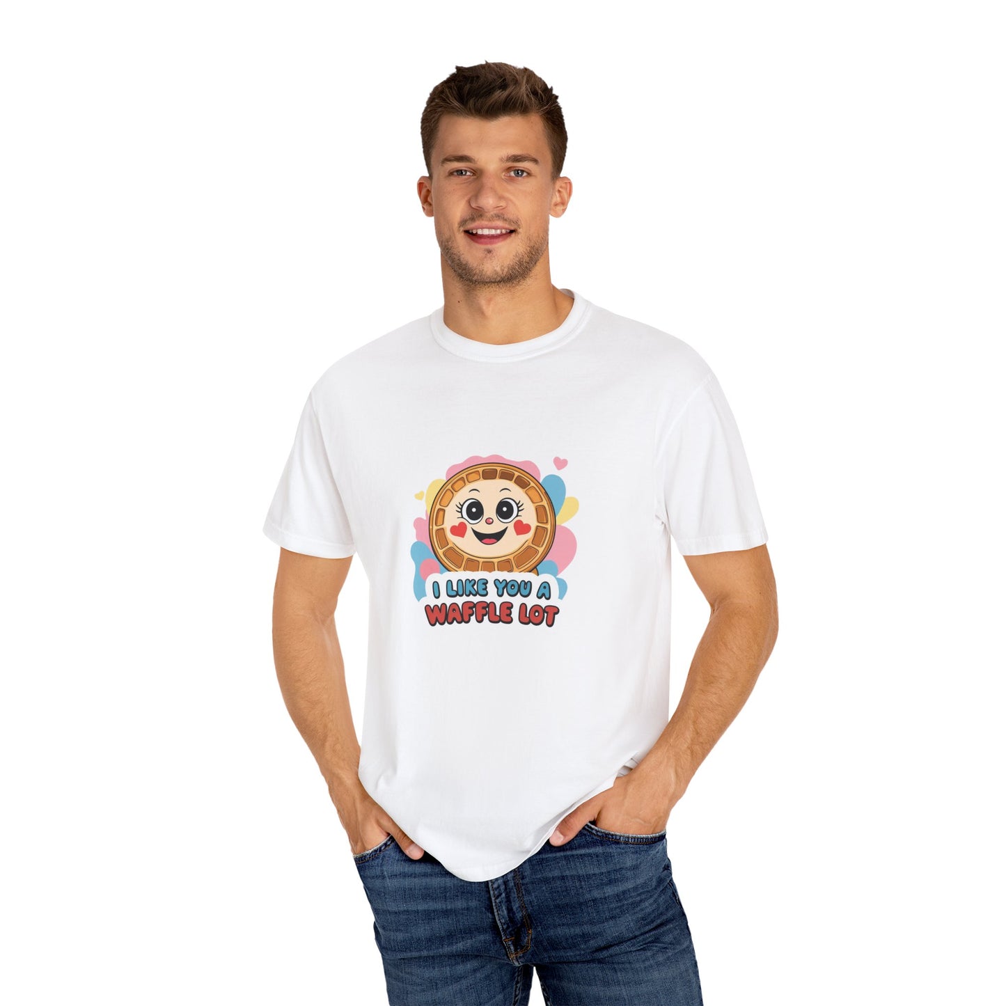 Playful Waffle Love T-Shirt | Funny Gift for Food Lovers, Cute Waffle Tee, Fun Casual Wear, Unisex, Valentine's Day