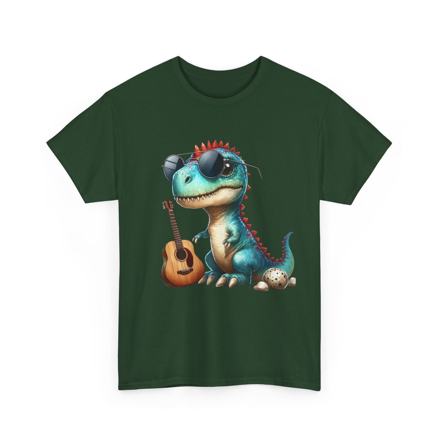 Cool Dinosaur Graphic Tee for Kids, Fun Gift for Birthdays, Retro Style Cotton T-Shirt, Music Lover's Merchandise, Playful Summer Wear