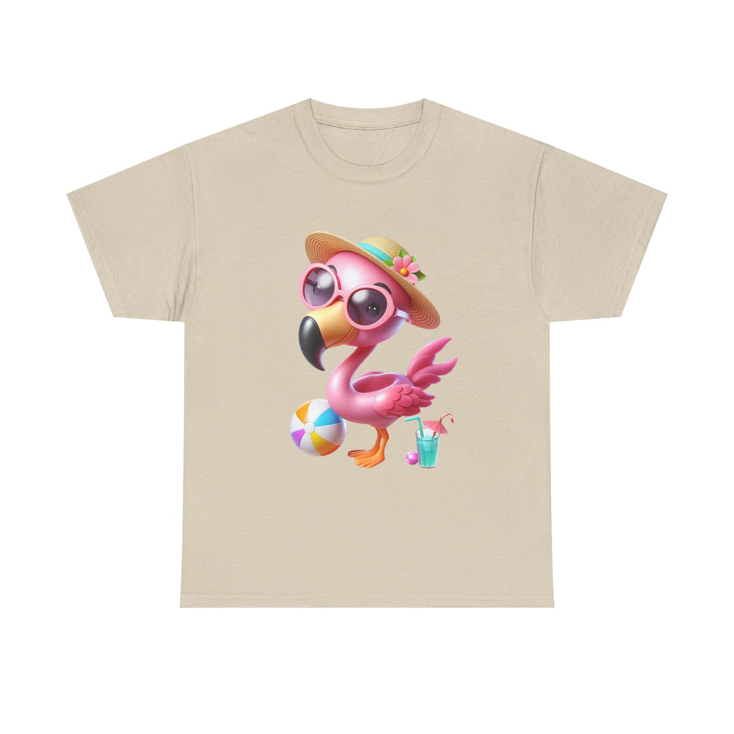 Tropical Flamingo Tee, Summer T-Shirt, Beach Shirt, Gift for Vacation Lovers, Cute Floral Graphic Shirt, Unisex Casual Wear