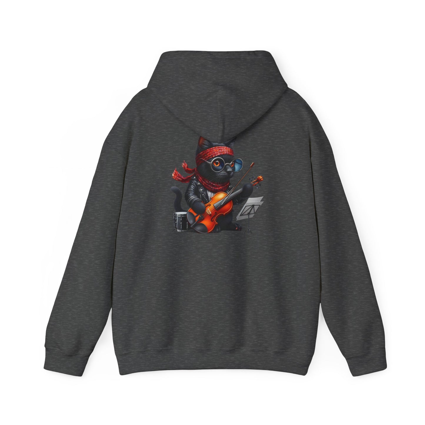 Rockin' Cat Hoodie  Music Lover Gift, Cozy Casual Wear, Pet Lover Apparel