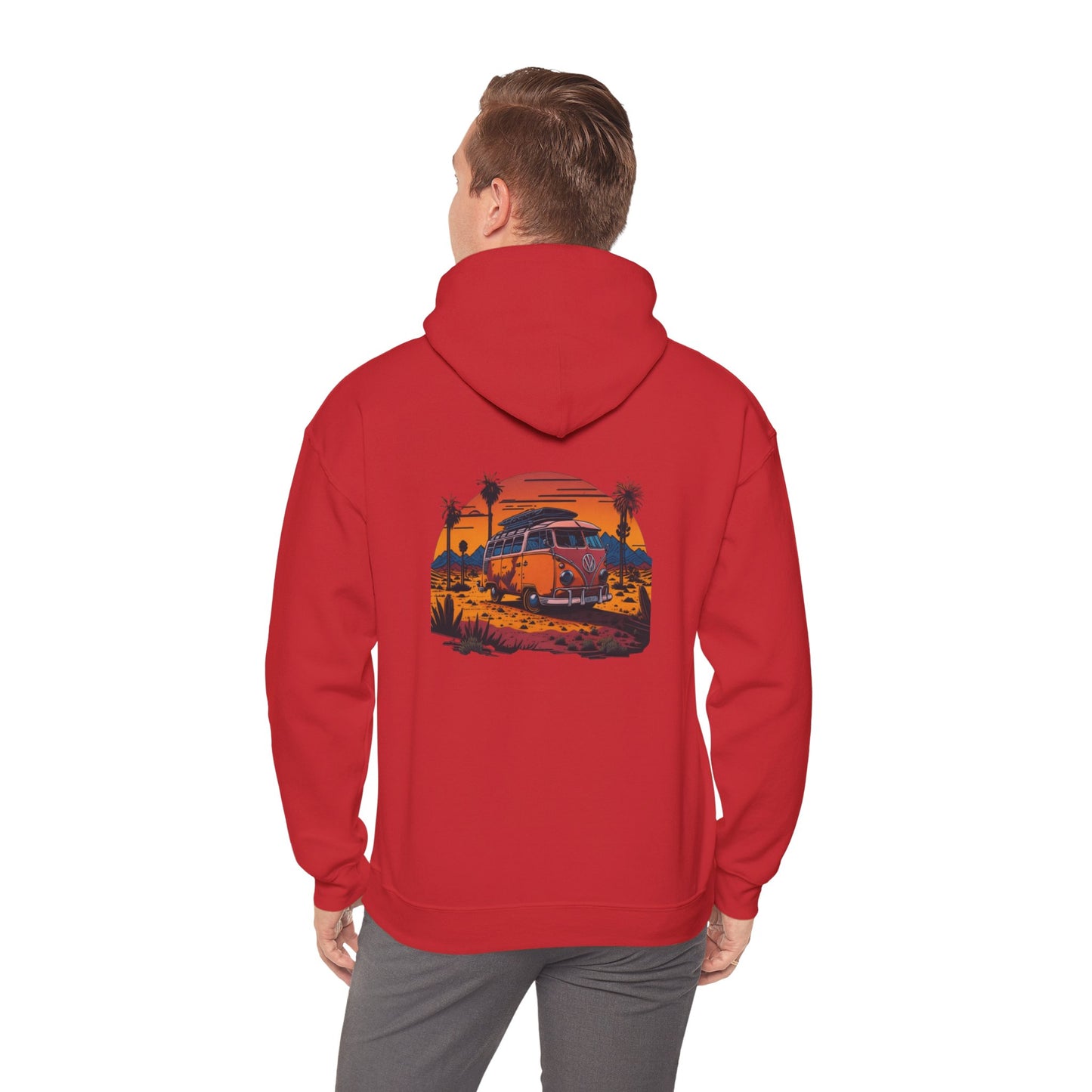 Retro Sunset Van Hoodie for Adventure Lovers, Cozy Sweatshirt, Beach Vibes Clothing, personalized Travel Gifts, Fall Fashion