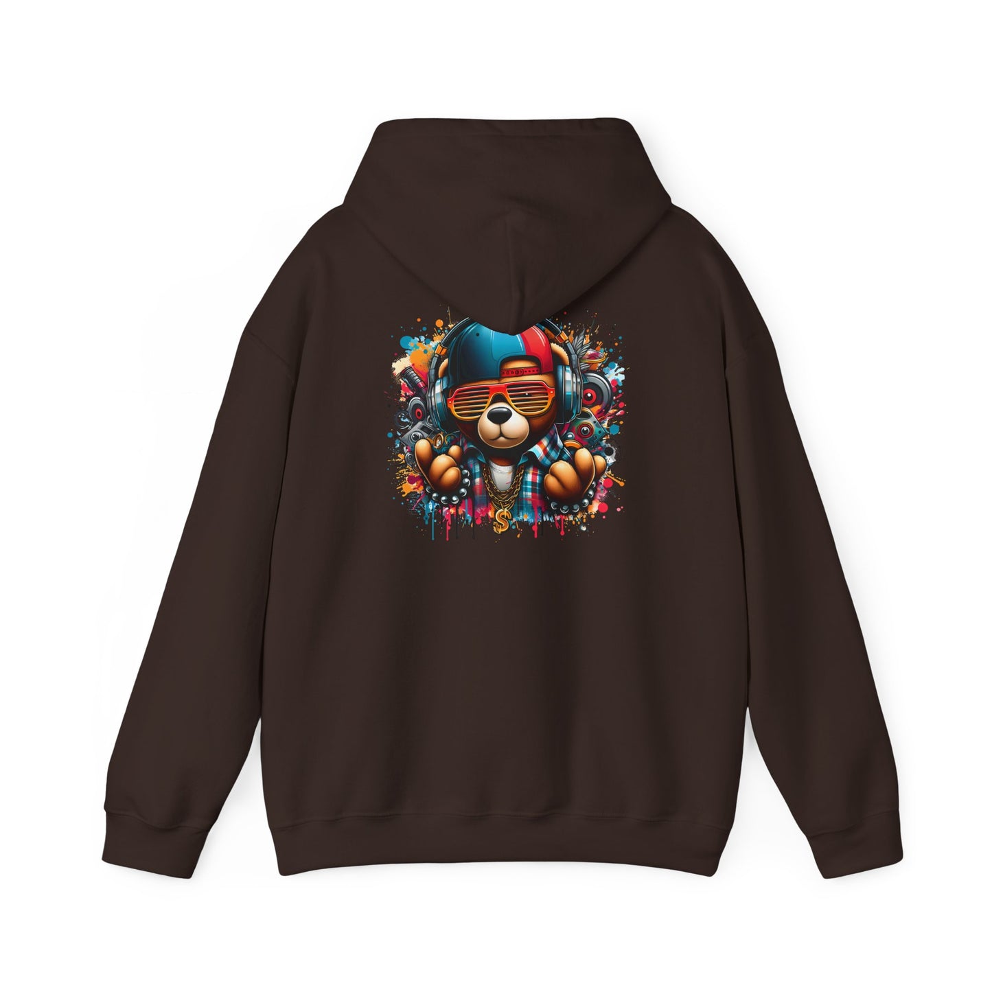 Colorful Bear Graphic Hoodie, personalized Unisex Sweatshirt for Animal Lovers, Gift for Birthdays, Casual Wear, Cozy Pullover, Streetwear Style