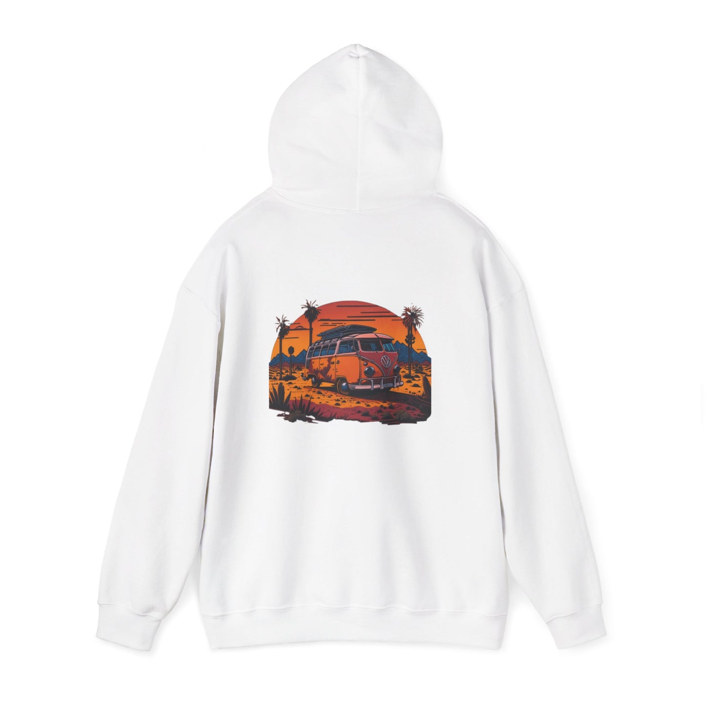 Retro Sunset Van Hoodie for Adventure Lovers, Cozy Sweatshirt, Beach Vibes Clothing, personalized Travel Gifts, Fall Fashion