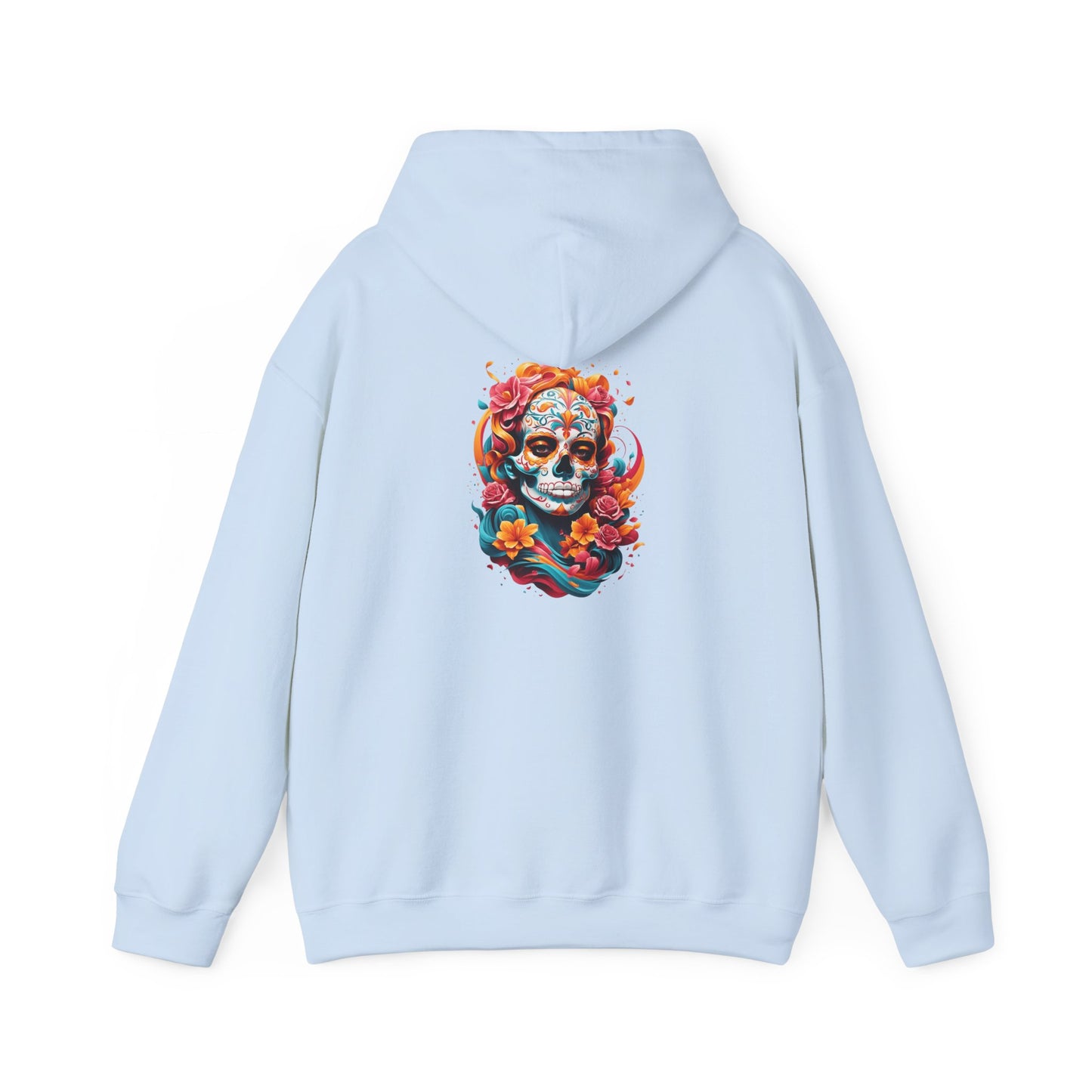 Colorful Skull Graphic Hooded Sweatshirt, personalized Unisex Hoodie, Casual Streetwear, Gift for Halloween, Cozy Outfit, Fall Fashion
