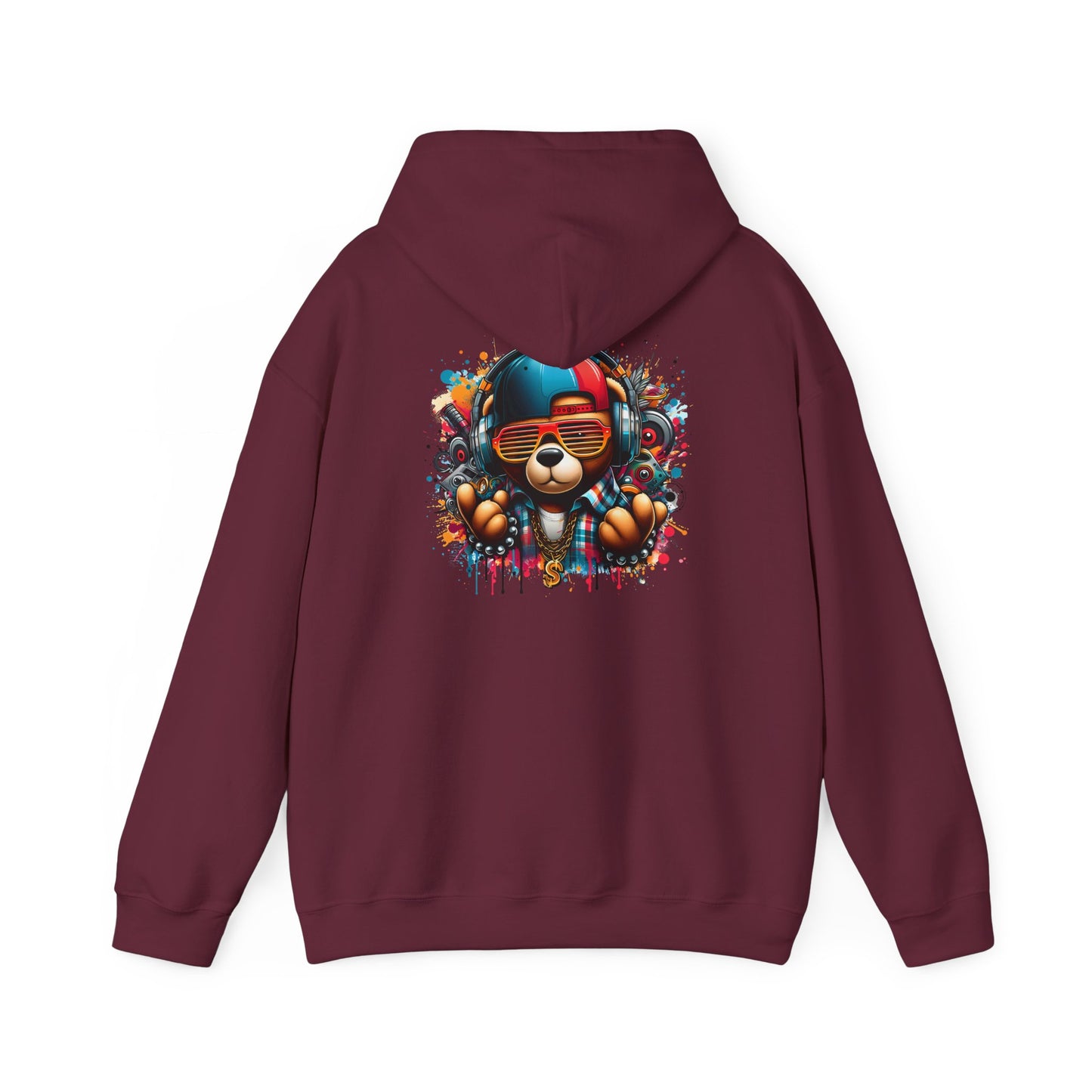 Colorful Bear Graphic Hoodie, personalized Unisex Sweatshirt for Animal Lovers, Gift for Birthdays, Casual Wear, Cozy Pullover, Streetwear Style