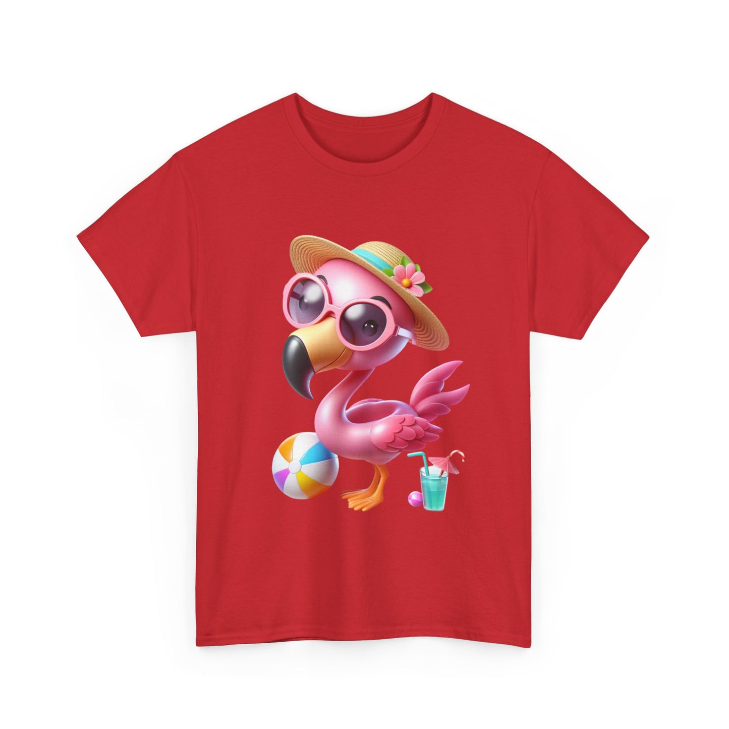 Tropical Flamingo Tee, Summer T-Shirt, Beach Shirt, Gift for Vacation Lovers, Cute Floral Graphic Shirt, Unisex Casual Wear