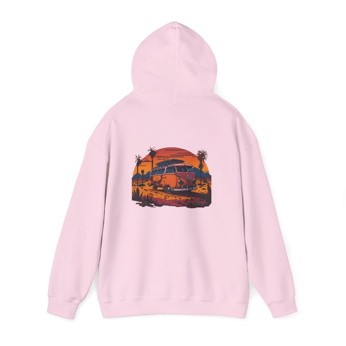 Retro Sunset Van Hoodie for Adventure Lovers, Cozy Sweatshirt, Beach Vibes Clothing, personalized Travel Gifts, Fall Fashion